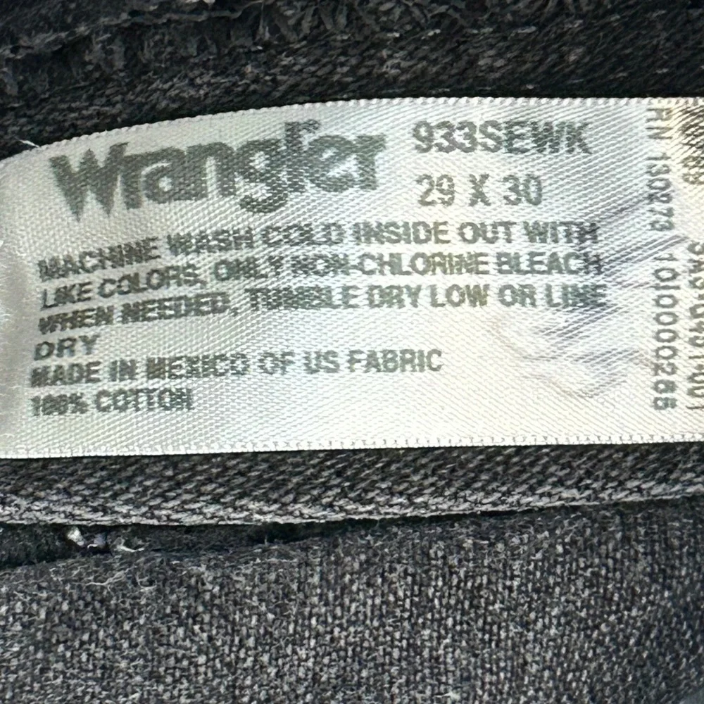Wrangler‎ 933SEWK Cowboy Cut Mens Faded Black Straight Leg Jeans 29x30 Cotton
